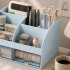 Stalo organizatorius kosmetikai ir kanceliarinėms priemonėms, mėlynas, 12 × 21 × 14 cm