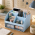 Stalo organizatorius kosmetikai ir kanceliarinėms priemonėms, mėlynas, 12 × 21 × 14 cm