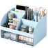 Stalo organizatorius kosmetikai ir kanceliarinėms priemonėms, mėlynas, 12 × 21 × 14 cm