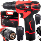 Akumuliatorinis bešepetėlinis gręžtuvas-suktuvas OPEX TOOLS su priedais ir lagaminu, OPX28032, 12 V, 2 × 2,0 Ah