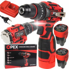 Akumuliatorinis smūginis gręžtuvas-suktuvas OPEX TOOLS, bešepetėlis, su 2 akumuliatoriais ir lagaminu, 16,8 V, OPX28036