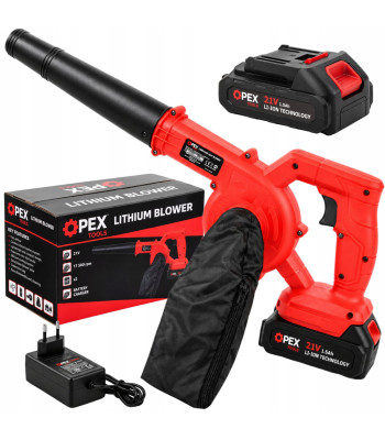 Akumuliatorinis lapų pūstuvas su surinkimo maišu OPEX TOOLS, 150 W, 21 V, OPX28022
