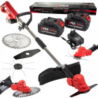 Akumuliatorinė žoliapjovė OPEX TOOLS su 2 akumuliatoriais ir 3 pjovimo priedais, 1200 W, 21 V, 3 Ah, 105–140 cm, OPX28025
