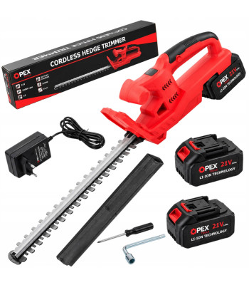 Akumuliatorinės gyvatvorių žirklės OPEX Tools su 2 akumuliatoriais, OPX28028, 51 cm