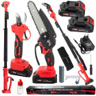 Akumuliatorinių sodo įrankių rinkinys OPEX TOOLS 3 viename, sekatorius ir grandininis pjūklas, OPX28035, 21V, 6″
