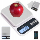 Elektroninės virtuvinės svarstyklės su dubenėliu, baltos, 5 kg, 1 g