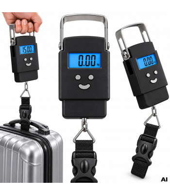 Elektroninės kablinės bagažo ir žvejybinės svarstyklės su LCD, TARE ir LOCK, 50 kg, 10 g