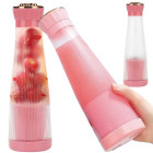 Nešiojamas belaidis USB kokteilių trintuvas, rožinis, 400 ml, 25 cm