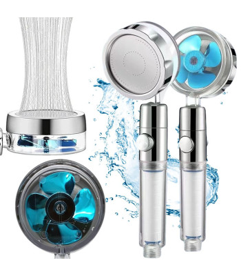 Dušo galvutė su turbina, turbo ventiliatoriumi ir keičiamu filtru – 25 cm