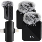 Belaidžių prisegamų mikrofonų rinkinys telefonui, USB-C / Lightning, 2 vnt.