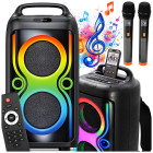 Nešiojama „Bluetooth“ kolonėlė su karaoke funkcija ir 2 mikrofonais