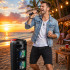 Nešiojamoji belaidė karaoke kolonėlė su Bluetooth, USB, FM radiju ir AUX, ABS-8208, 60 cm