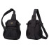 Vyriška rankinė per petį „crossbody“ su daugybe kišenių, juoda, 22 × 32 cm