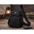Vyriška rankinė per petį „crossbody“ su daugybe kišenių, juoda, 22 × 32 cm