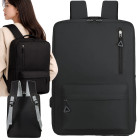 Didelė miesto sportinė kuprinė su USB jungtimi, juoda, 45 × 30 × 16 cm