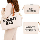 Didelė mamos rankinė „Mommy Bag“ – 3 dalių rinkinys su kosmetine ir organizatoriumi, 57 × 23 × 34 cm