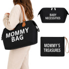 Mamos krepšys su kosmetine ir organizatoriumi, 3 dalių rinkinys, juodas, Mommy Bag, 57 × 23 × 34 cm