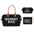 Mamos krepšys su kosmetine ir organizatoriumi, 3 dalių rinkinys, juodas, Mommy Bag, 57 × 23 × 34 cm