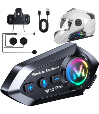 Motociklo „Bluetooth“ interkomas su balso asistentu, Y12 Pro