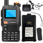 Nešiojamoji racija su žibintuvėliu, 5 W, iki 30 km, 2600 mAh, juoda, Baofeng UV-K61 PRO, 12 × 6,5 × 4 cm