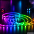 RGB LED juosta su programėle, muzikos sinchronizavimu, nuotolinio valdymo pulteliu ir maitinimo adapteriu, 10 m, 12 V, 2835RGB