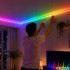 RGB LED juosta su programėle, muzikos sinchronizavimu, nuotolinio valdymo pulteliu ir maitinimo adapteriu, 10 m, 12 V, 2835RGB
