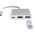 USB-C šakotuvas-adapteris su USB 3.0 ir HDMI, 3-in-1, 4K