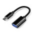 USB-C į USB-A 3.0 OTG adapteris su pintu kabeliu, juodas, 11 cm