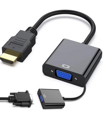 HDMI į VGA adapteris su kabeliu, juodas (06328)