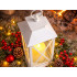 Dekoratyvinis LED lampionas su elektrine žvake, baltas, 28cm x 14cm x 14cm