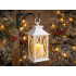 Dekoratyvinis LED lampionas su elektrine žvake, baltas, 28cm x 14cm x 14cm