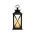 Dekoratyvinis LED žibintas-lampionas su elektrine žvake, juodas, 28cm x 14cm x 14cm
