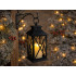 Dekoratyvinis LED žibintas-lampionas su elektrine žvake, juodas, 28cm x 14cm x 14cm