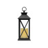 Dekoratyvinis LED žibintas-lampionas su elektrine žvake, juodas, 28cm x 14cm x 14cm