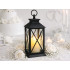 Dekoratyvinis LED žibintas-lampionas su elektrine žvake, juodas, 28cm x 14cm x 14cm