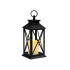 Dekoratyvinis LED žibintas-lampionas su elektrine žvake, juodas, 28cm x 14cm x 14cm