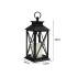 Dekoratyvinis LED žibintas-lampionas su elektrine žvake, juodas, 28cm x 14cm x 14cm