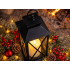 Dekoratyvinis LED žibintas-lampionas su elektrine žvake, juodas, 28cm x 14cm x 14cm