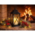 Dekoratyvinis LED žibintas-lampionas su elektrine žvake, juodas, 28cm x 14cm x 14cm