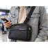 Vyriška rankinė per petį ir į ranką, crossbody, juoda, reguliuojamu dirželiu, 30 × 9 × 21 cm