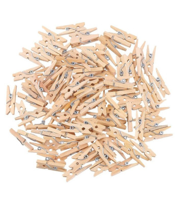 Dekoratyviniai mediniai mini segtukai, 100 vnt., 2,5 cm
