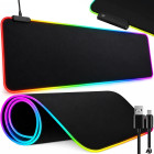 Žaidimų kilimėlis su RGB apšvietimu, USB jungtimi, XXL, 90 × 40 cm