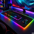 Žaidimų kilimėlis su RGB apšvietimu, USB jungtimi, XXL, 90 × 40 cm