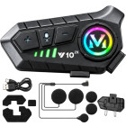 Motociklo šalmo interkomas su mikrofonu, Bluetooth, RGB ir USB-C, U10 2X