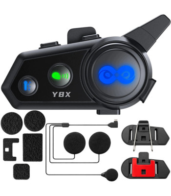 Motociklinis šalmo interkomas su Mesh ir Bluetooth, muzikos bendrinimo funkcija, Y8X, 11cm x 6cm