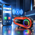 Motociklo šalmo interkomas su mikrofonu, Bluetooth, RGB apšvietimu ir USB-C, Q08 2X