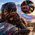 Motociklo šalmo interkomas su mikrofonu, Bluetooth, RGB apšvietimu ir USB-C, Q08 2X