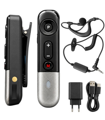 Mini radijo stotelė su ausine, mikrofonu ir USB įkrovimu, 8,5 × 2,5 cm