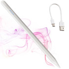 Aktyvusis jutiklinių ekranų rašiklis su USB-C įkrovimu, baltas, 16,6 cm
