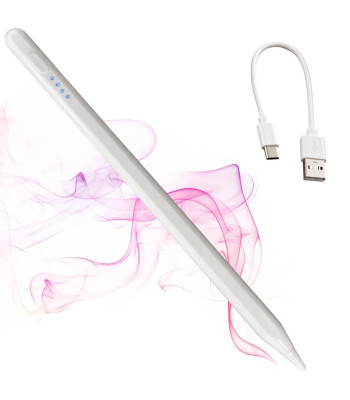 Aktyvusis jutiklinių ekranų rašiklis su USB-C įkrovimu, baltas, 16,6 cm